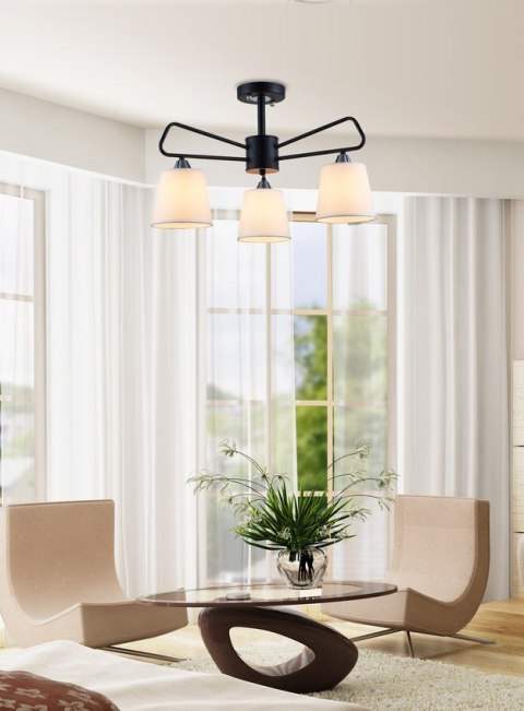 Lampa sufitowa czarno-biała metalowa Morley Ledea 50203091