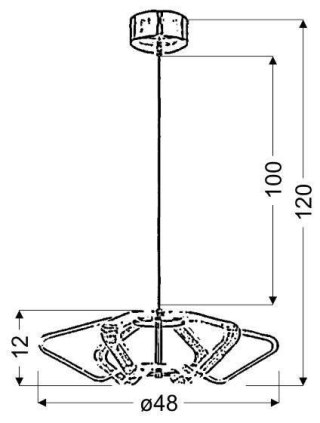 Lampa wisząca chrom 45cm LED 10W Caruso