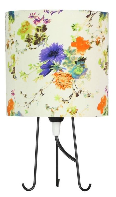 Lampka stołowa gabinetowa niebieskie kwiaty 40W E14 Micra 41-34755