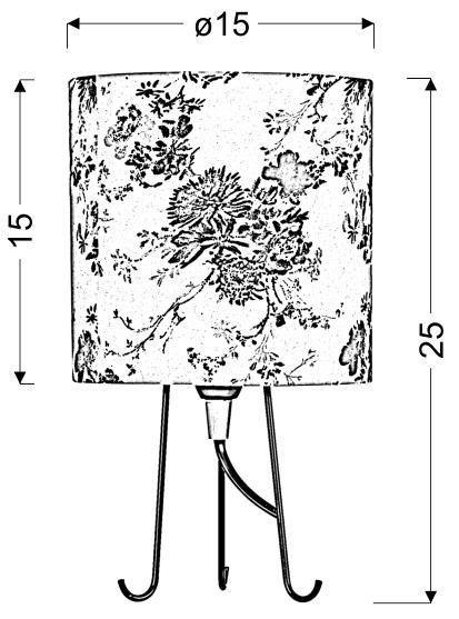 Lampka stołowa gabinetowa niebieskie kwiaty 40W E14 Micra 41-34755