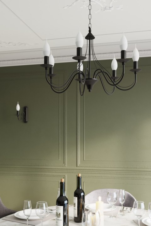 Sollux Lampa Żyrandol MINERWA 5 czarny