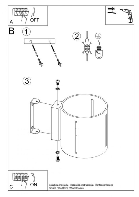 Sollux Lampa Kinkiet INEZ biały