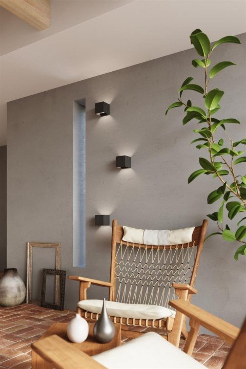 Sollux Lampa Kinkiet LUCA czarny LED IP54