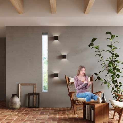 Sollux Lampa Kinkiet LUCA czarny LED IP54