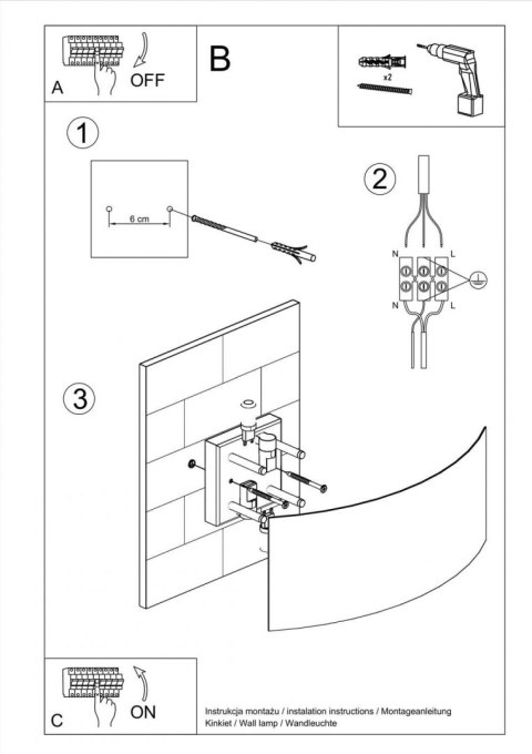 Sollux Lampa Kinkiet MAGNUS biały