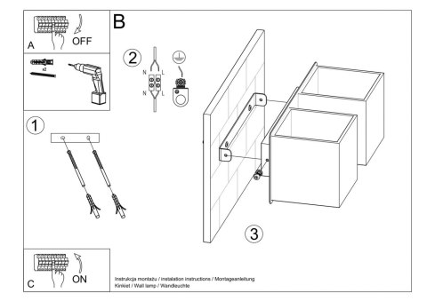 Sollux Lampa Kinkiet QUAD 2 biały