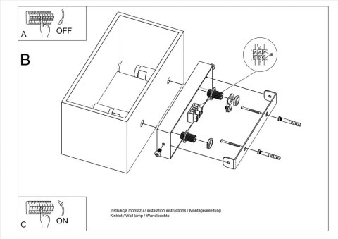 Sollux Lampa Kinkiet QUAD MAXI czarny