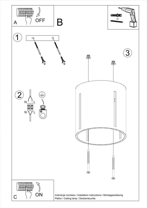 Sollux Lampa Plafon INEZ biały