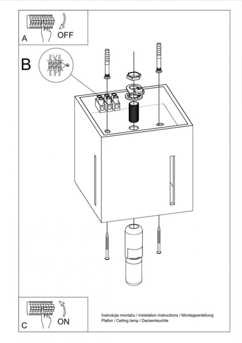 Sollux Lampa Plafon PIXAR szary