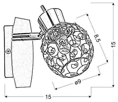 Lampa ścienna kinkiet 1X40W G9 chrom HORUS 91-19134