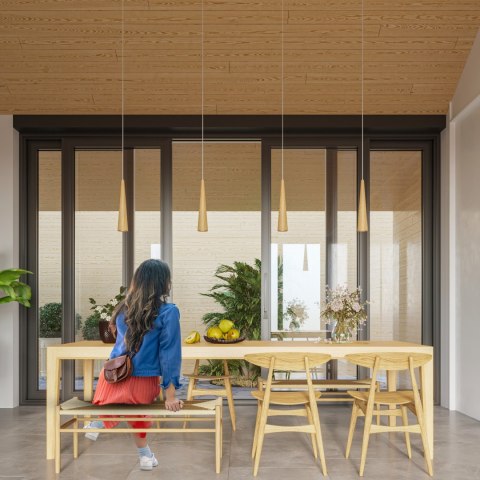 Sollux Lampa wisząca SULA 1 naturalne drewno