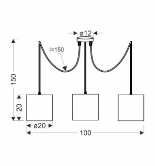 Lampa wisząca czarna Candida P