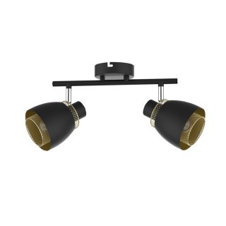 Aleksandria lampa sufitowa listwa 2x40w klosz czarny+złoty