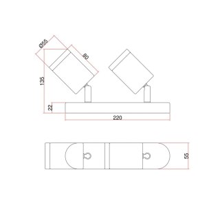 Zestaw reflektorów spot Belize chrom IP44 2xGU10 Light Prestige
