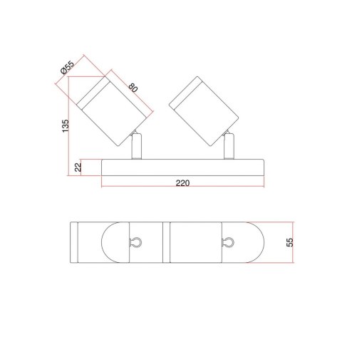 Zestaw reflektorów spot Belize chrom IP44 2xGU10 Light Prestige