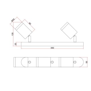 Zestaw reflektorów spot Belize chrom IP44 3xGU10 Light Prestige
