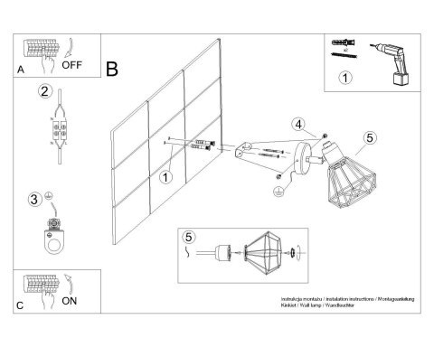 Sollux Lampa Kinkiet ARTEMIS 1 biały