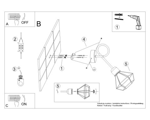 Sollux Lampa Kinkiet ARTEMIS 1S czarny