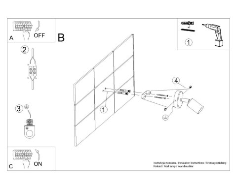 Sollux Lampa Kinkiet FORNES 1 czarny