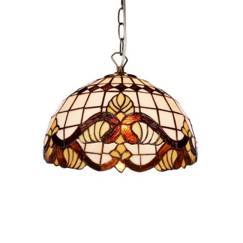 Marsala lampa patynowy 1x60 e27 klosz witrażowy