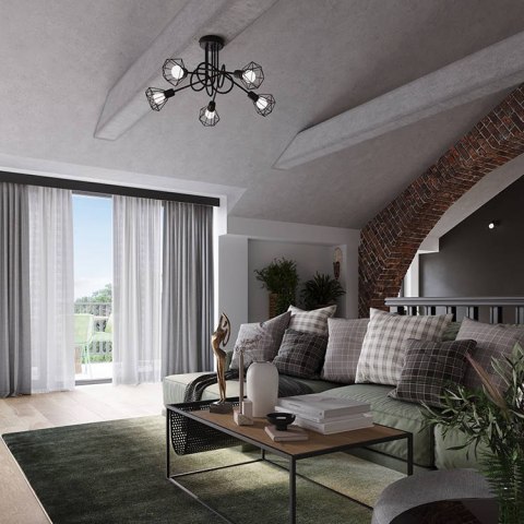 Sollux Lampa Plafon ARTEMIS 2 czarny