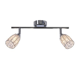 Shiba lampa sufitowa listwa chromowy 2x15w g9 klosz bezbarwny