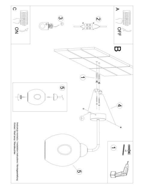 Sollux Lampa Kinkiet FILLAN 1 czarny