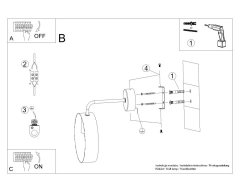 Sollux Lampa Kinkiet TITRAN 1 biały