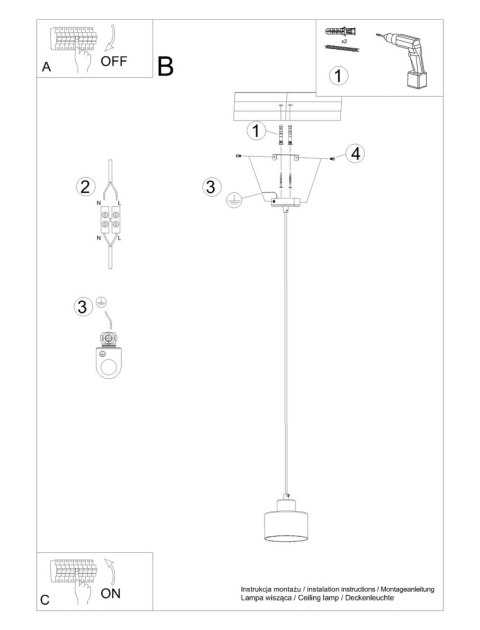 Sollux Lampa wisząca SAVAR 1 czarna