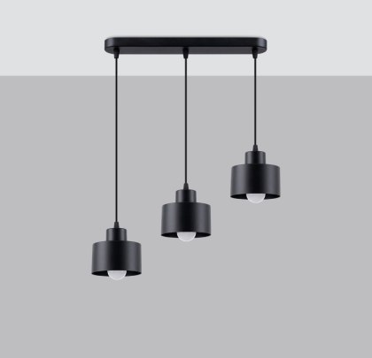 Sollux Lighting Lampa wisząca SAVAR 3 czarna