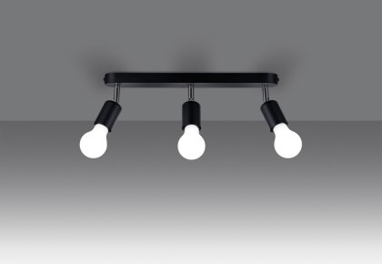 Sollux Lighting Plafon FORNES 3 czarny