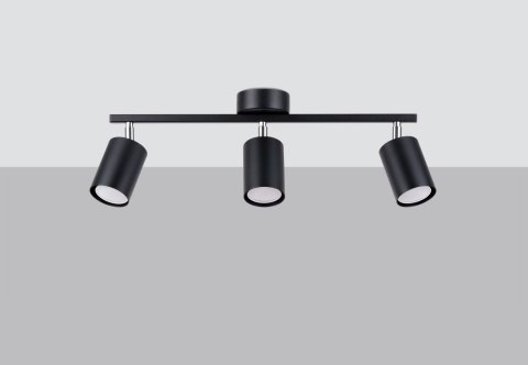 Sollux Lampa Plafon LEMMI 3 czarny