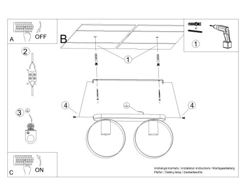 Sollux Lampa Plafon TITRAN 2 biały