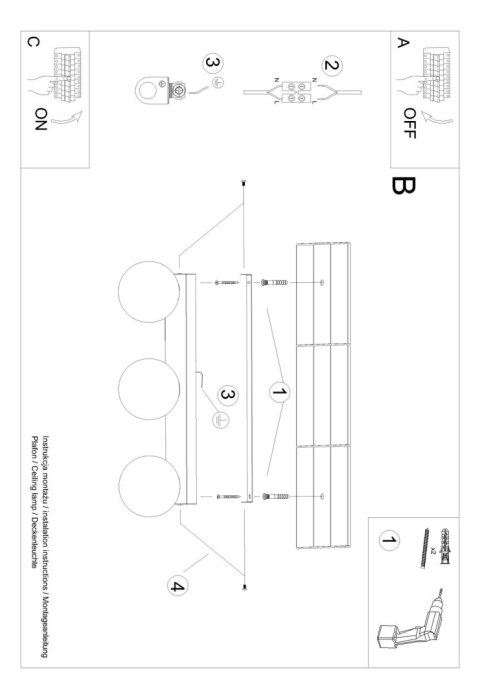 Sollux Lampa Plafon YOLI 3 czarny