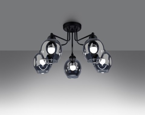 Sollux Lampa Żyrandol FILLAN 5 czarny