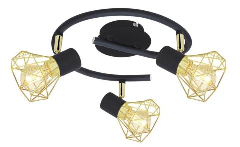 Lampa sufitowa candellux verve 98-62611 spirala e14 czarny Abażur złoty