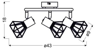 Lampa sufitowa candellux verve 98-62611 spirala e14 czarny Abażur złoty
