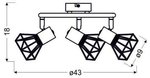 Lampa sufitowa candellux verve 98-62611 spirala e14 czarny Abażur złoty