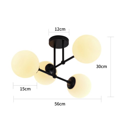 Lampa wisząca Roma 4 czarna 4xE14 Light Prestige