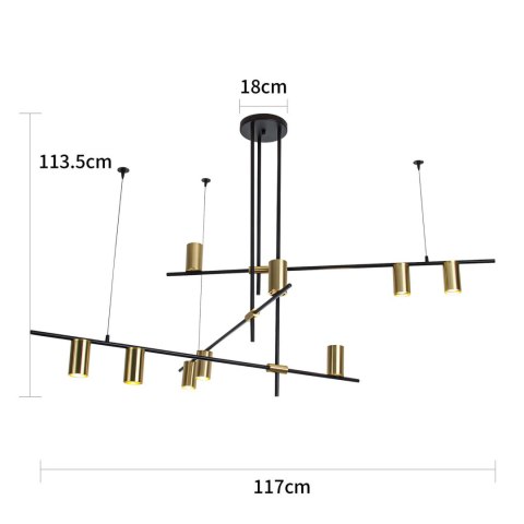 Lampa wisząca Arizona czarno - złota 9xGU10 Light Prestige