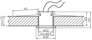Oprawa stropowa punktowa płaska chrom G4 PO-01 2204103