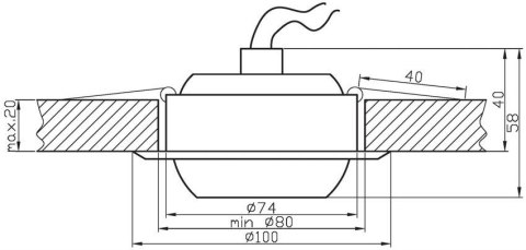 Oprawa stropowa ruchoma chrom MR16 RM-02 2232803