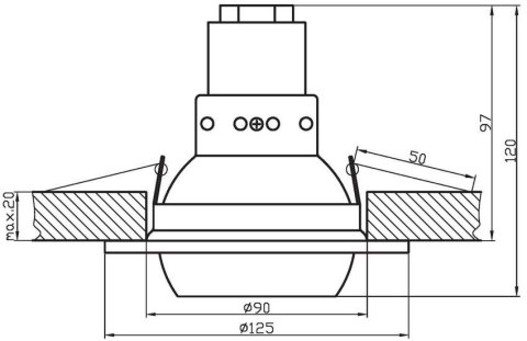 Oprawa stropowa ruchoma chrom OZR-06 2272603