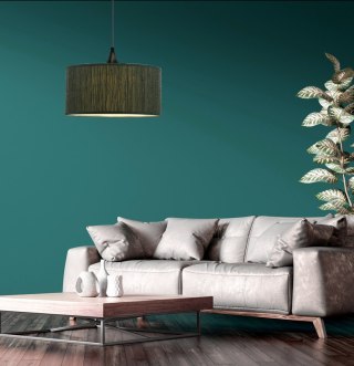Patti lampa wisząca czarny 1x60 e27 abażur walec 30x15 plecionka zielona