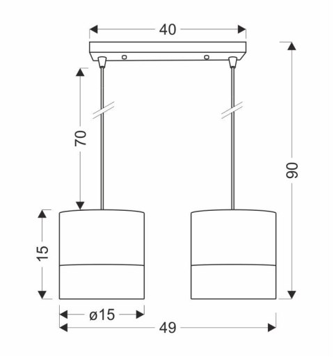 Bianco lampa wisząca biały 2x40w e27 abażur biały+orzechowy