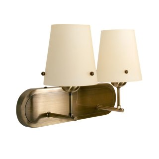 Kinkiet dasti patynowy 2x60w e27 klosz beżowy 22-10506