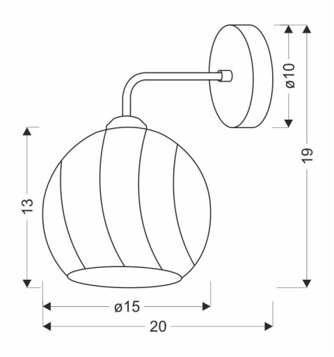 Larix Lampa ścienna kinkiet chromowy 1x40w e27 klosz biały 21-23827