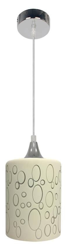 Lampa wisząca chromowa + szklany kremowy klosz E27 Sand Candellux 31-57754
