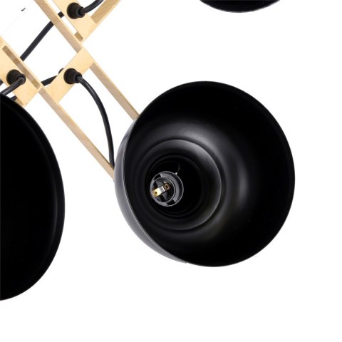 Lampa wisząca regulowana czarna klosz loft Reno