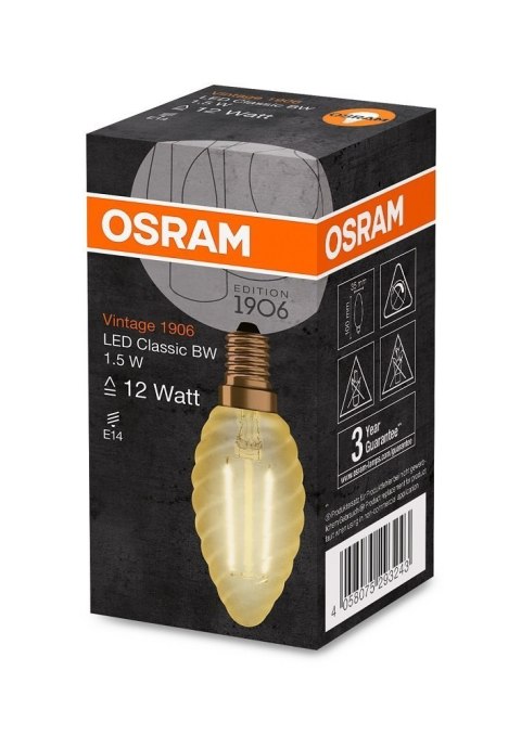 Żarówka led E14 1,5W 120lm 2400K vintage BW12 świeca Osram
